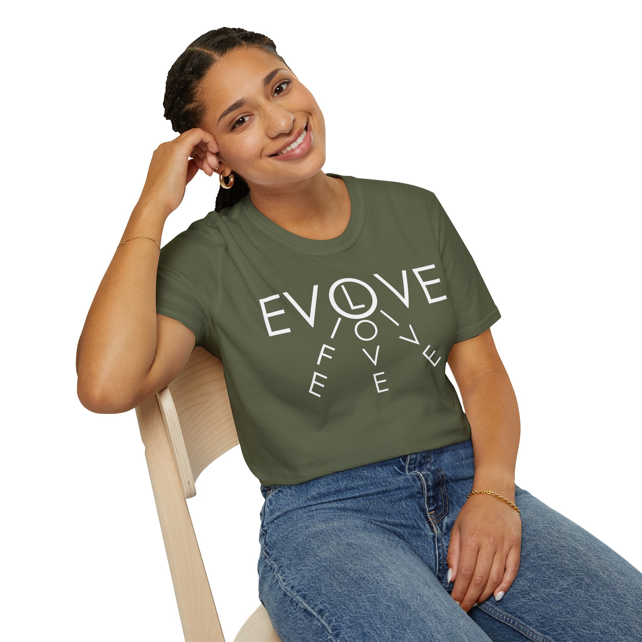 Evolve Graphic T-Shirt — Minimal Clock Typography Tee