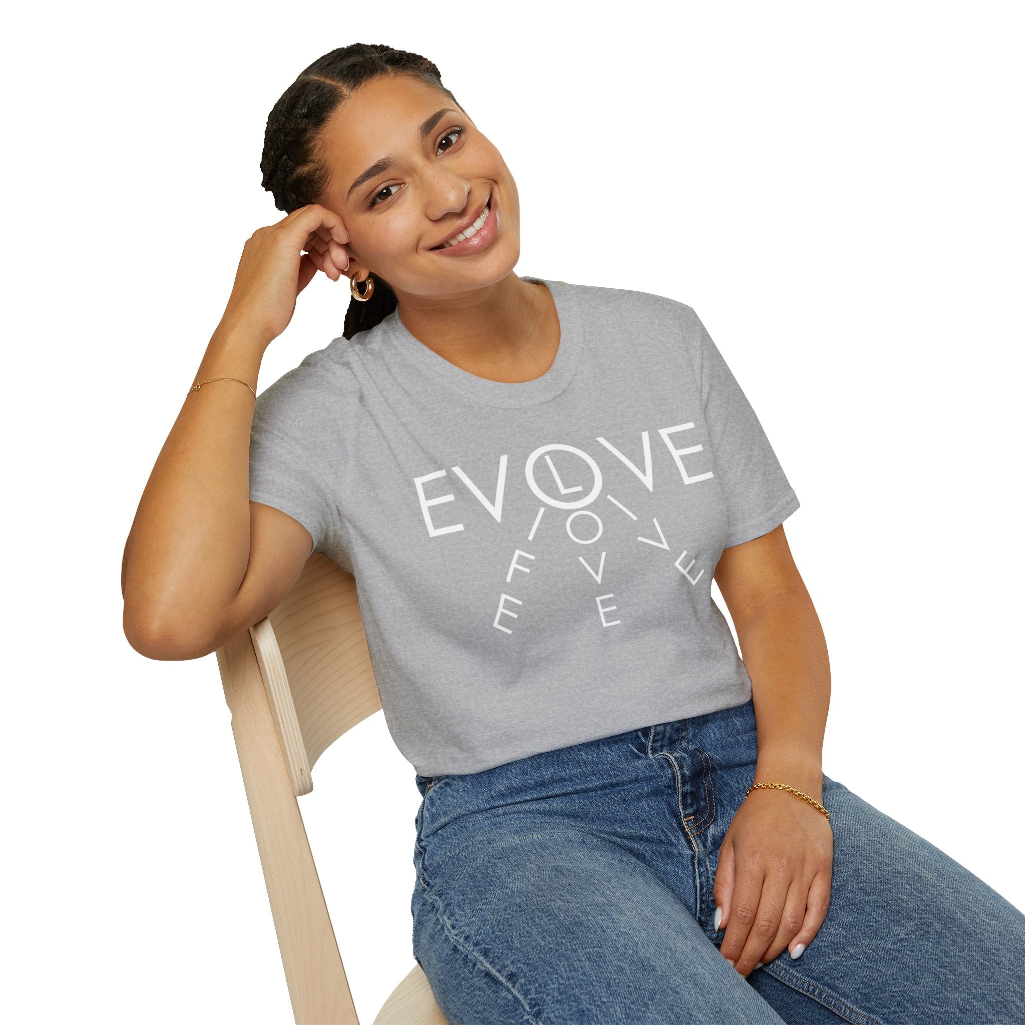 Evolve Graphic T-Shirt — Minimal Clock Typography Tee
